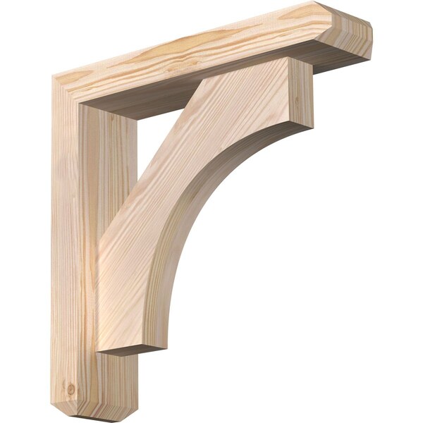 Ekena Millwork Westlake Craftsman Smooth Bracket w/ Offset Brace, Douglas Fir, 3 1/2"W x 14"D x 14"H BKT0402X14X14WTL04SDF - main